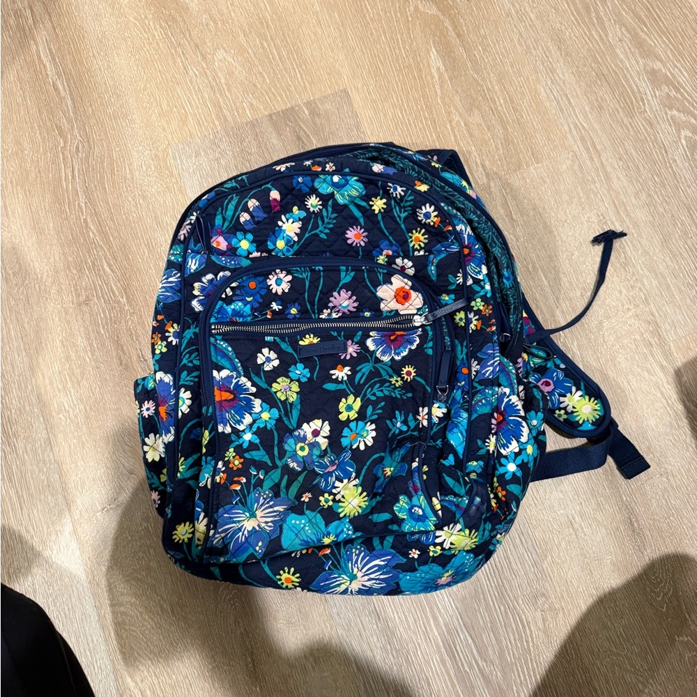 Vera Bradley Floral Backpack with Navy and Multicolor Design